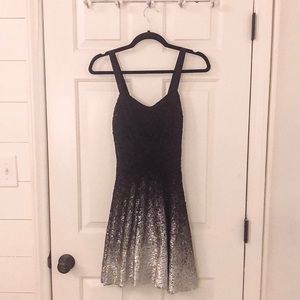 Free People Black & Silver Ombré dress